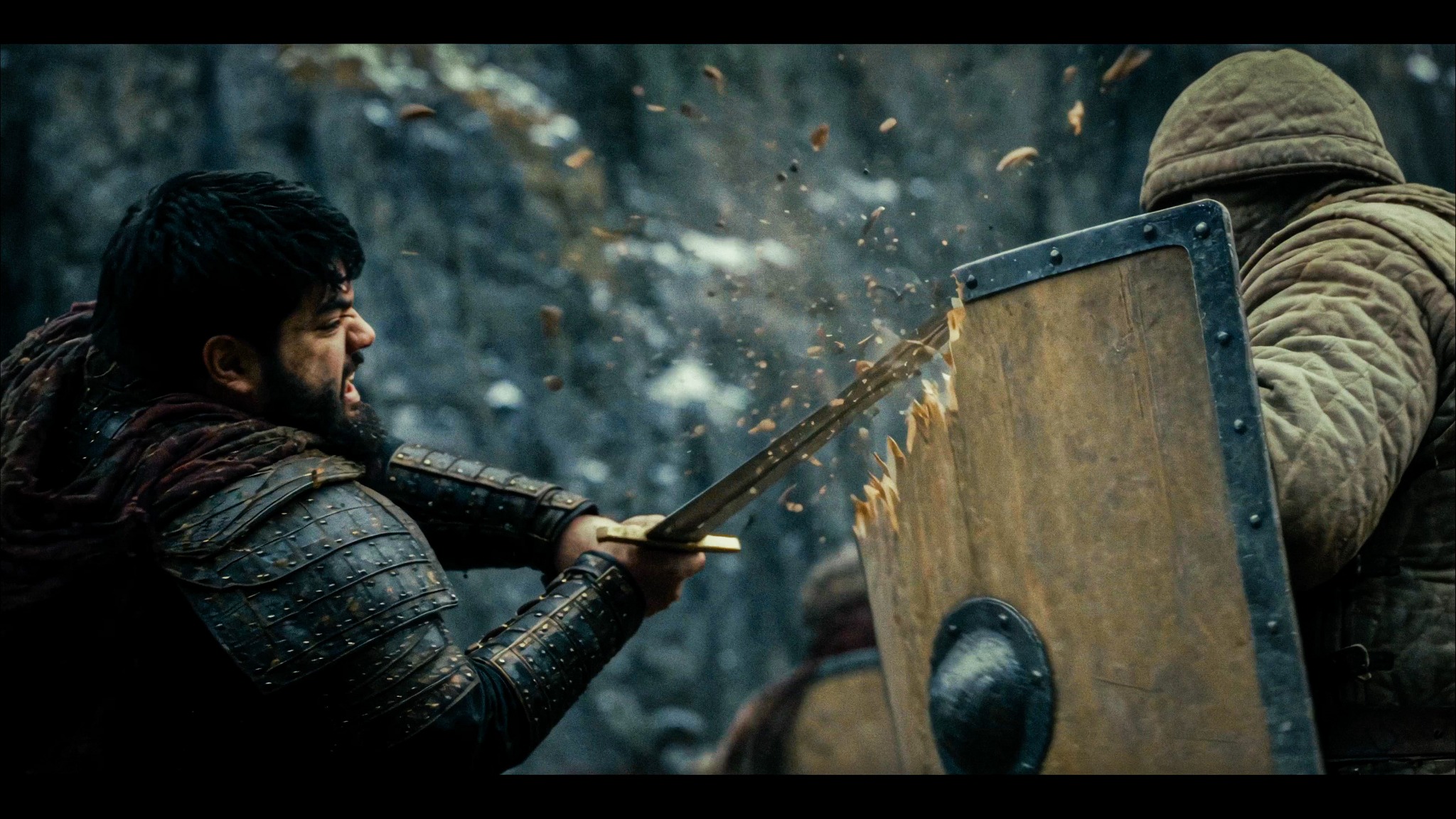 A sword strikes a shield in THE BANNERLESS trailer